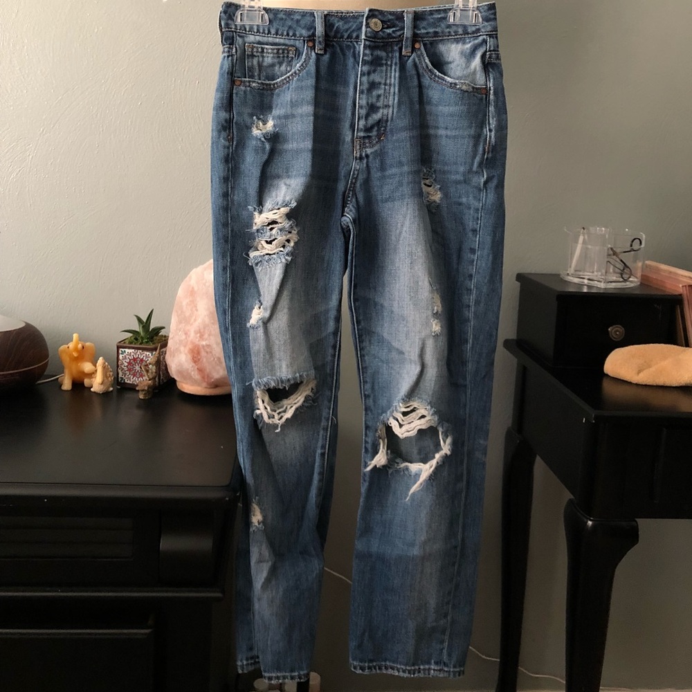 Mom Jeans With Holes